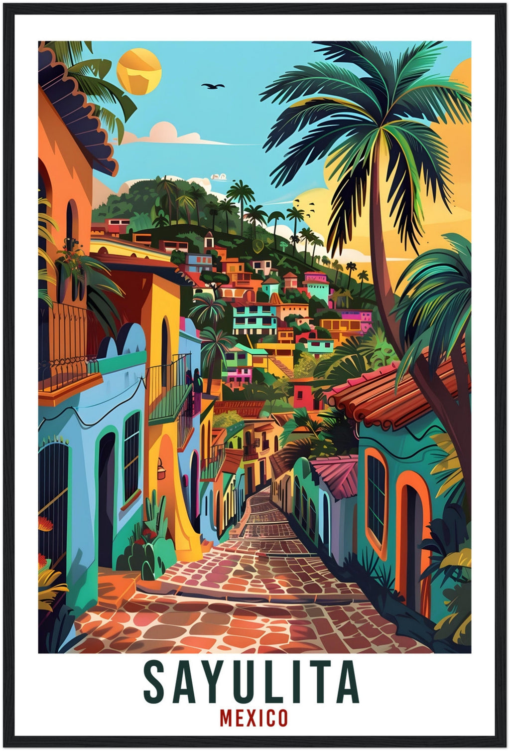 Sayulita Mexico Travel Print Mexico Wall Art Wall Hanging Home Décor Sayulita Gift Mexico Landmark Artwork Travel Art Mexican Travel Poster