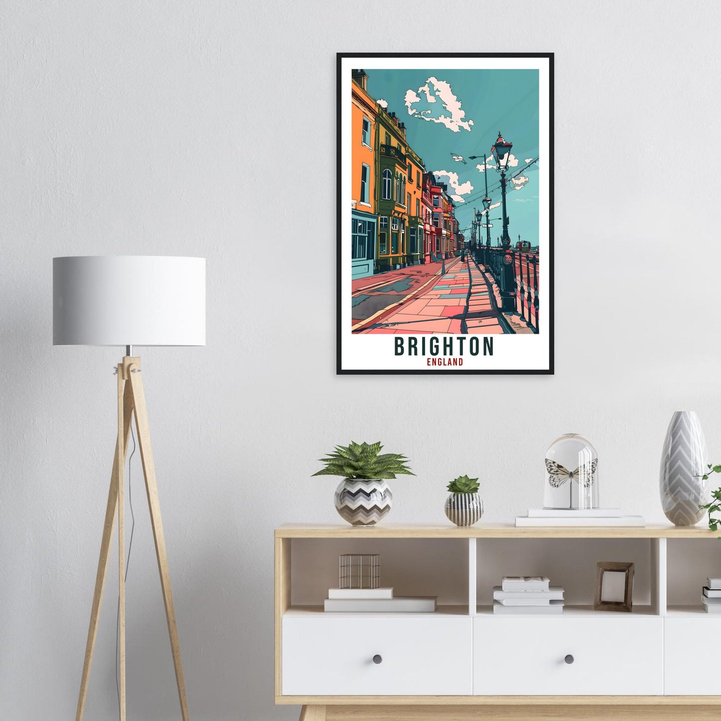 Brighton Travel Print Wall Art Wall Hanging Home Living Décor Brighton Street Art Lovers Gift UK Artwork Gift Print English Travel Poster