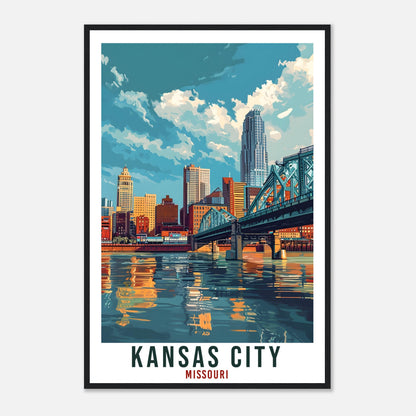 Kansas City Travel Print Missouri Home Decoration USA City Wall Art Gift Wall Hanging Art Lover Missouri Artwork Kansas City Travel Poster