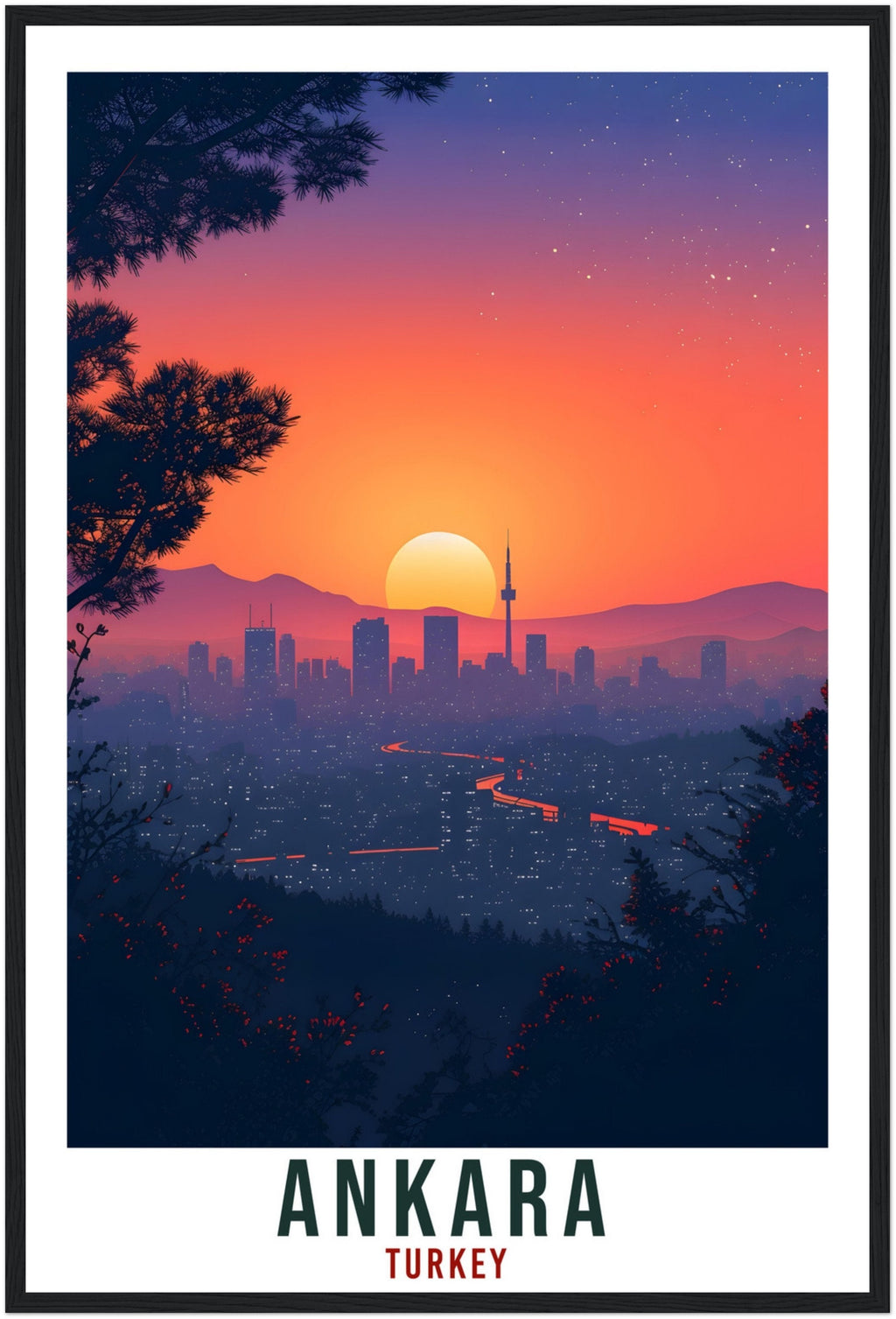 Ankara Travel Print Turkey Home Decoration Ankara Turkish City Wall Art Gift Wall Hanging Art Lover Turkey Artwork Ankara Travel Poster