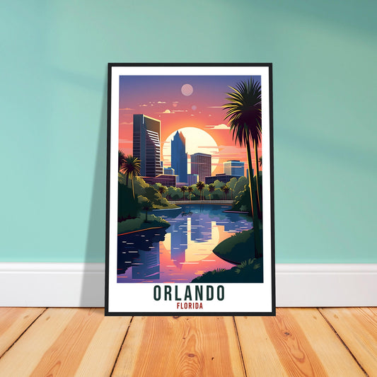 Orlando Travel Print Florida Home Decoration USA City Wall Art Gift Wall Hanging Art Lover Florida Artwork Orlando Travel Poster
