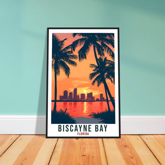 Biscayne Bay Travel Print Florida Home Decoration USA City Wall Art Gift Wall Hanging Art Lover Florida Artwork Biscayne Bay Travel Poster