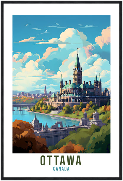 Ottawa Travel Print Wall Art Ottawa Canada Wall Hanging Home Décor Ottawa Gift Art Lovers Canadian Art Lover Gift Ottawa Travel Poster