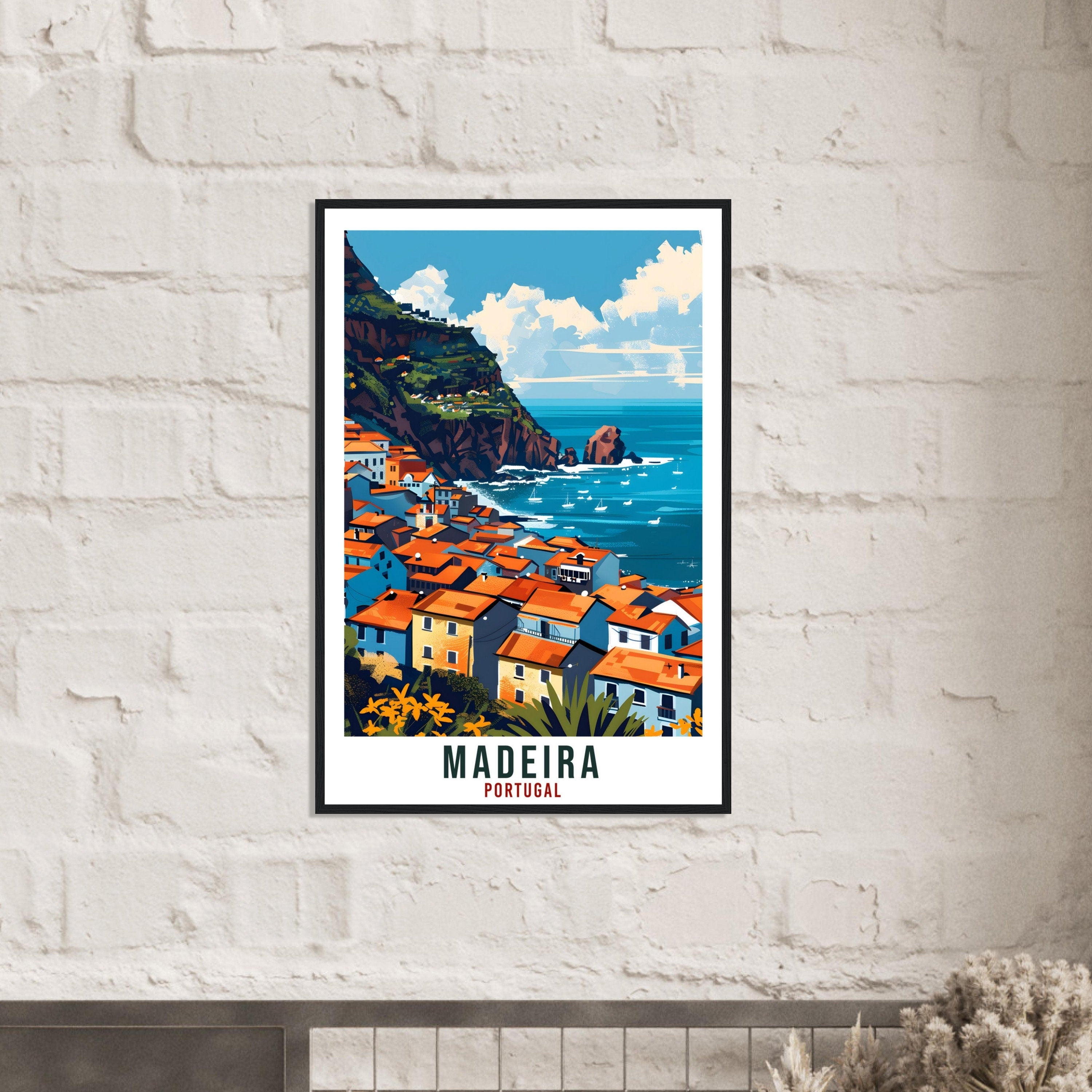 Madeira Travel Print Portugal Wall Art Wall Hanging Home Décor Madeira Gift Portugal Landmark Artwork Gift Portugal Madeira Travel Poster