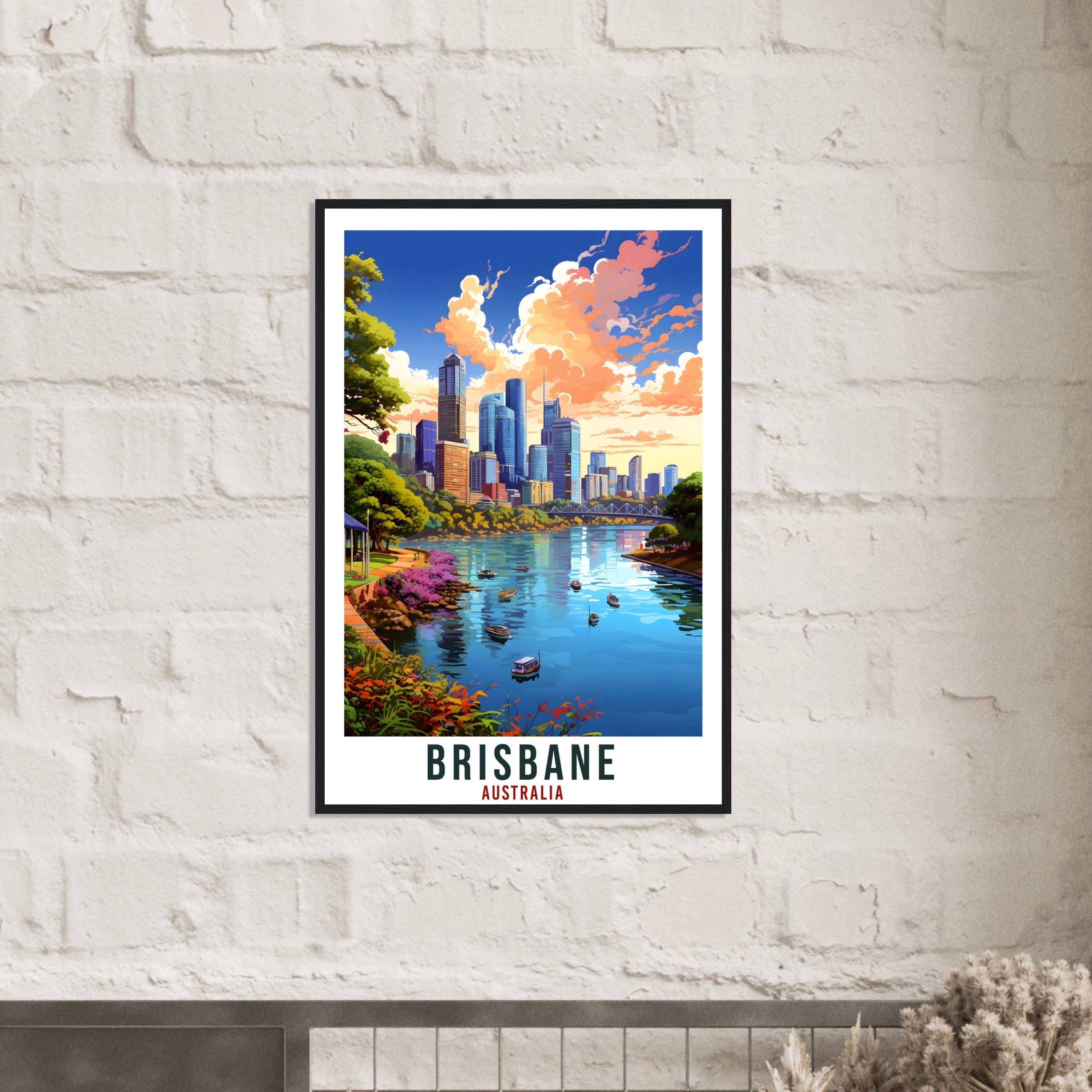 Brisbane Travel Poster Wall Art Brisbane Australia Home Décor Artwork Brisbane Art Gifts Brisbane Travel Print Australian Art Lovers Gift