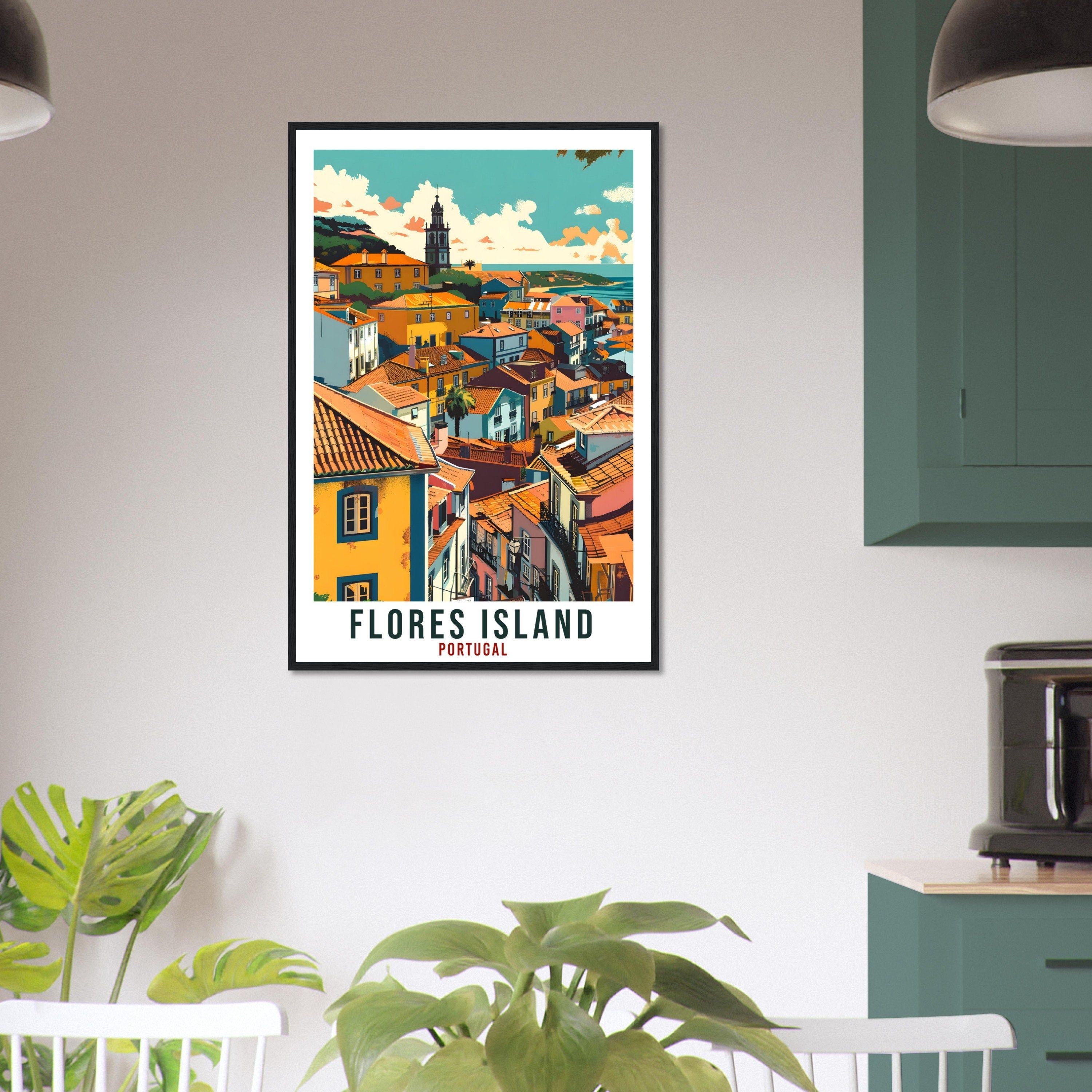 Flores Island Travel Print Portugal Wall Art Wall Hanging Home Décor Flores Island Gift Portugal Artwork Gift Portugal Holiday Travel Poster