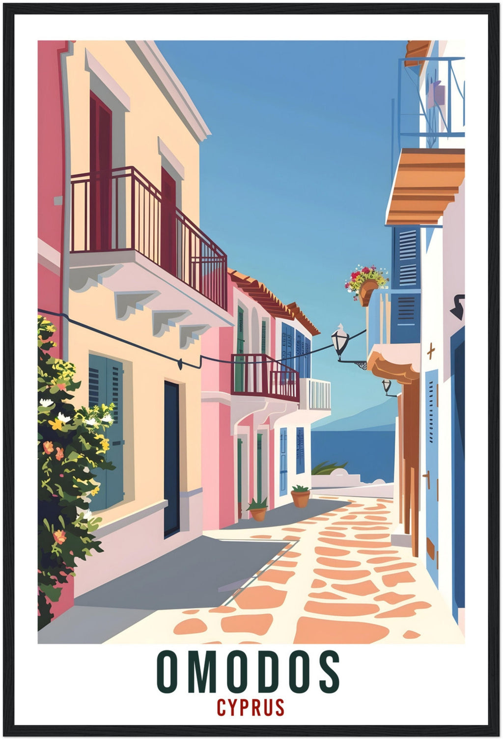 Omodos Cyprus Travel Print Cyprus Wall Art Wall Hanging Home Décor Omodos Gift Cyprus Landmark Artwork Gift Cyprus Holiday Travel Poster
