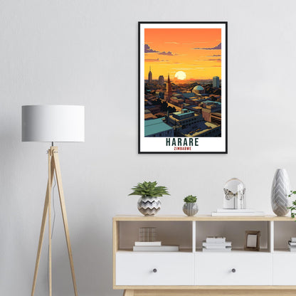 Harare Zimbabwe Travel Print Wall Art Wall Hanging Home Décor Harare Gift Art Lovers Zimbabwe Artwork Gift Print African Landmark Poster