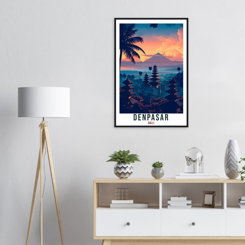 Denpasar Bali Travel Print Bali Wall Art Wall Hanging Home Décor Denpasar Gift Landmark Artwork Travel Art Lovers Indonesia Travel Poster