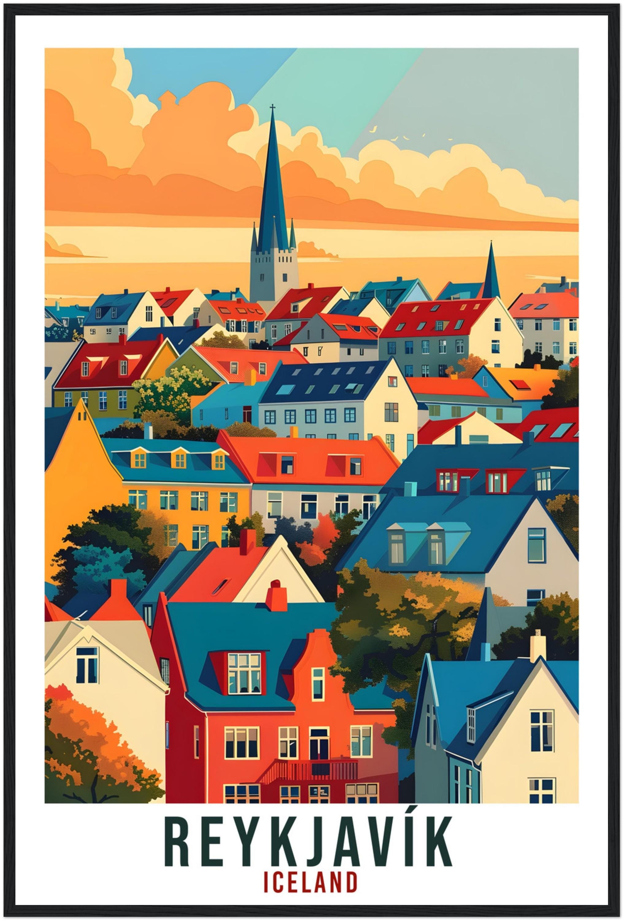 Reykjavík Iceland Travel Print Wall Art Wall Hanging Home Décor Reykjavík Gift Travel Art Iceland Artwork City Landscape Travel Poster