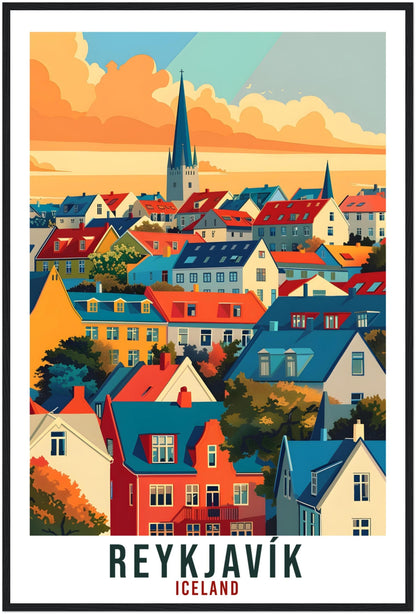 Reykjavík Iceland Travel Print Wall Art Wall Hanging Home Décor Reykjavík Gift Travel Art Iceland Artwork City Landscape Travel Poster