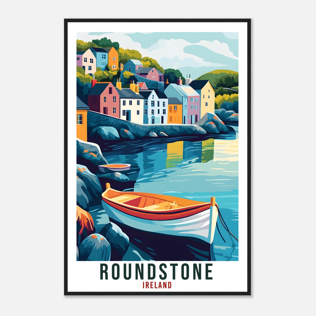 Roundstone Travel Print Ireland Home Decor Roundstone Wall Art Gift Wall Hanging Art Lover Roundstone Irish Artwork Travel Poster Ireland