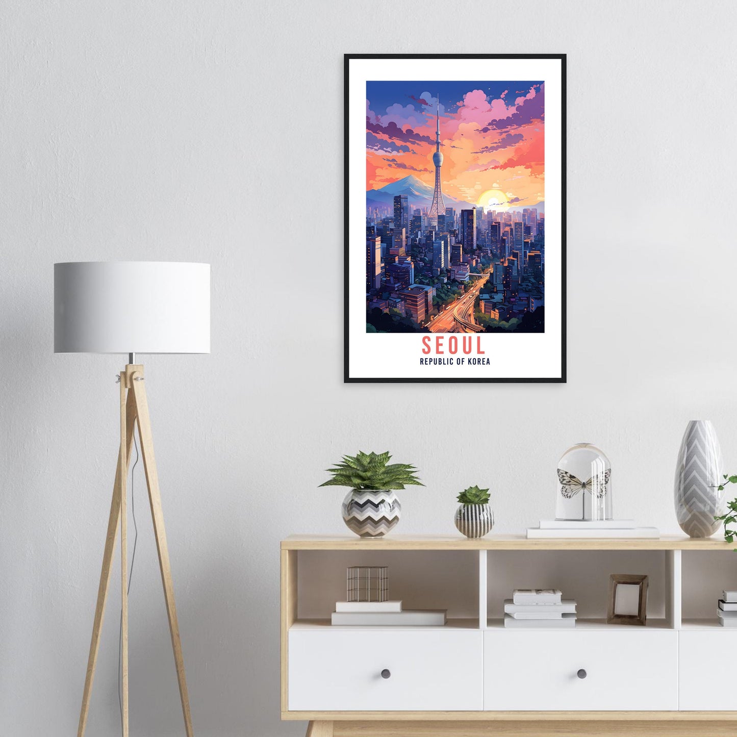 Seoul Travel Poster Artwork Republic Of Korea Wall Art Seoul Wall Hanging South Korea Gift Holiday Print Vacation Print Seoul Travel Gift