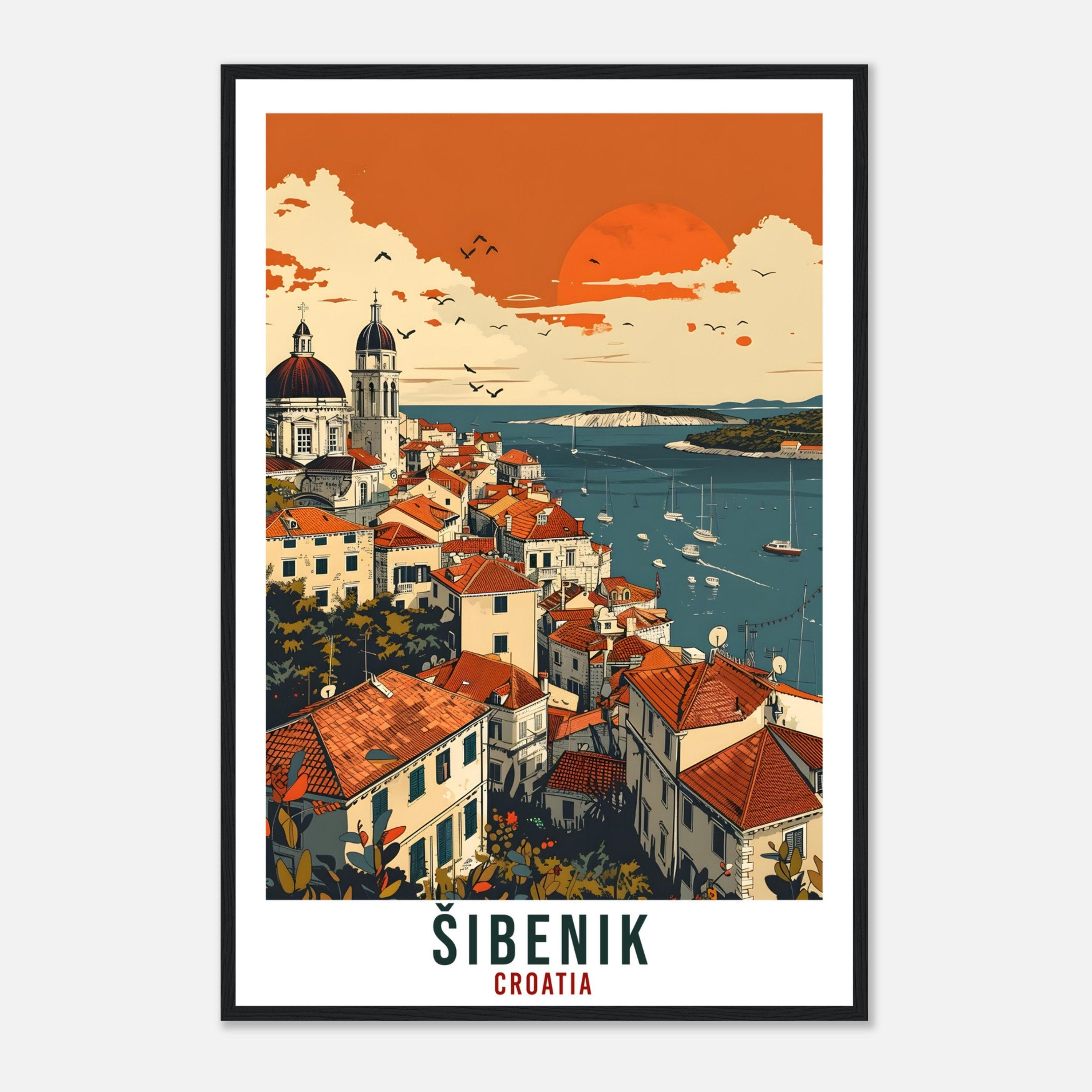 Šibenik Travel Print Croatia Wall Art Wall Hanging Home Décor Šibenik Gift Art Lovers Gift Croatian Artwork Gift Croatia Travel Poster