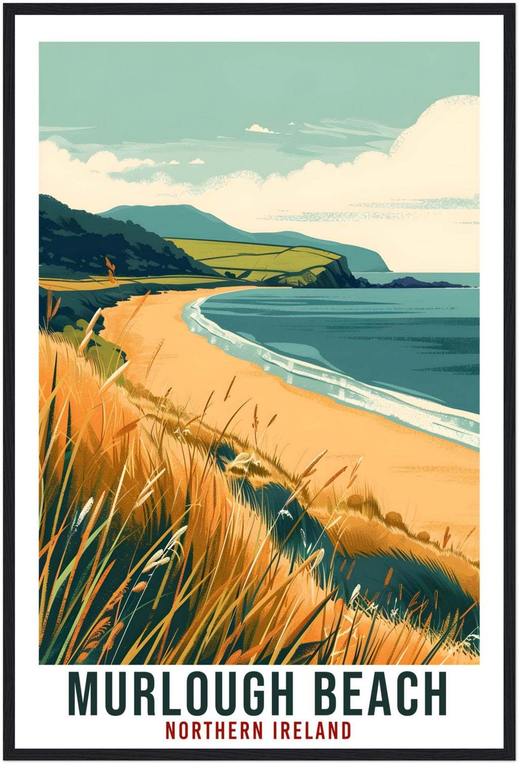 Murlough Beach Travel Print Ireland Wall Art Wall Hanging Home Décor Murlough Beach Gift  Irish Artwork Gift Northern Ireland Travel Poster
