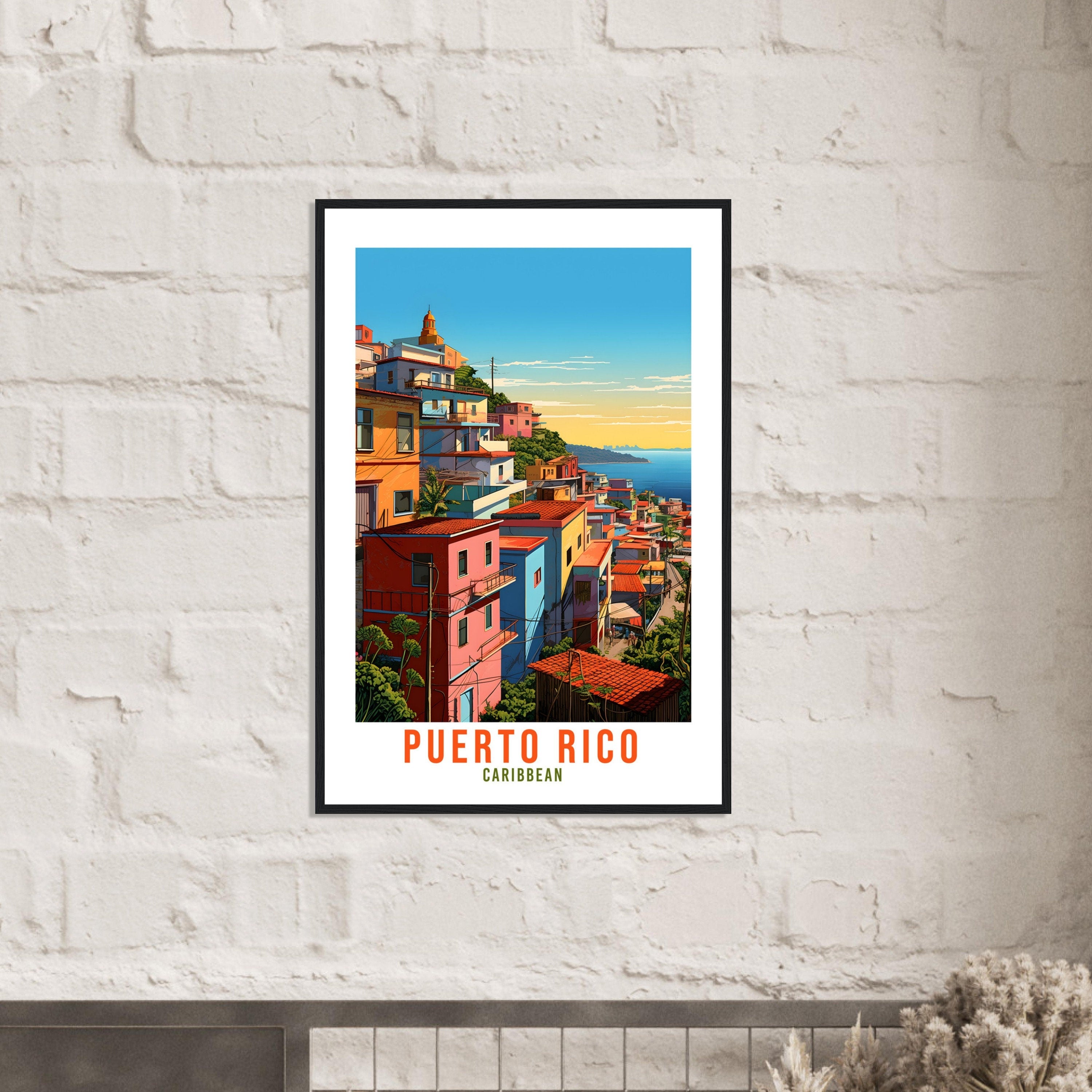 Puerto Rico Travel Print Wall Art Caribbean Sunset Wall Hanging Home Décor Puerto Rico Gift Art Lovers San Juan Travel Poster Puerto Rican