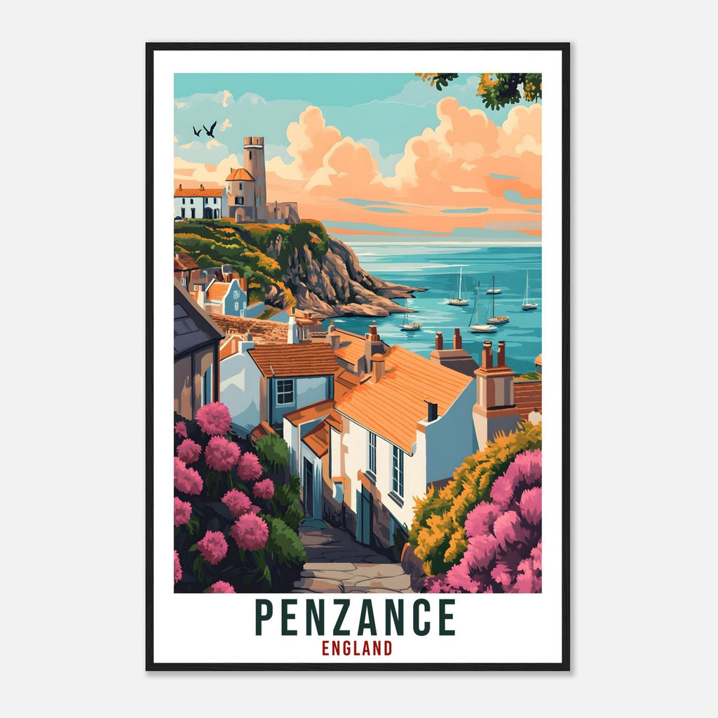 Penzance Cornwall Travel Print England Home Decor Penzance Wall Art Gift Wall Hanging Art Lover Penzance England Artwork Travel Poster Art