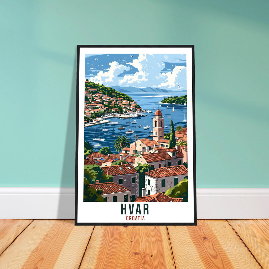 Hvar Travel Print Croatia Wall Art Wall Hanging Home Décor Hvar Gift Croatia Landmark Artwork Gift Croatia Holiday Travel Poster Hvar Island