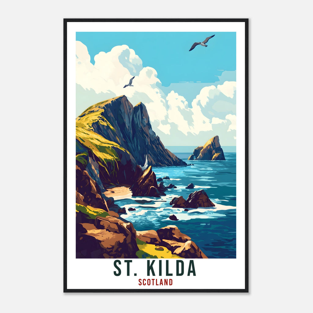 St Kilda Travel Print Scotland Home Decor St Kilda Wall Art Wall Hanging Art Lover Scotland Artwork Travel Poster St Kilda Travel Art Gift