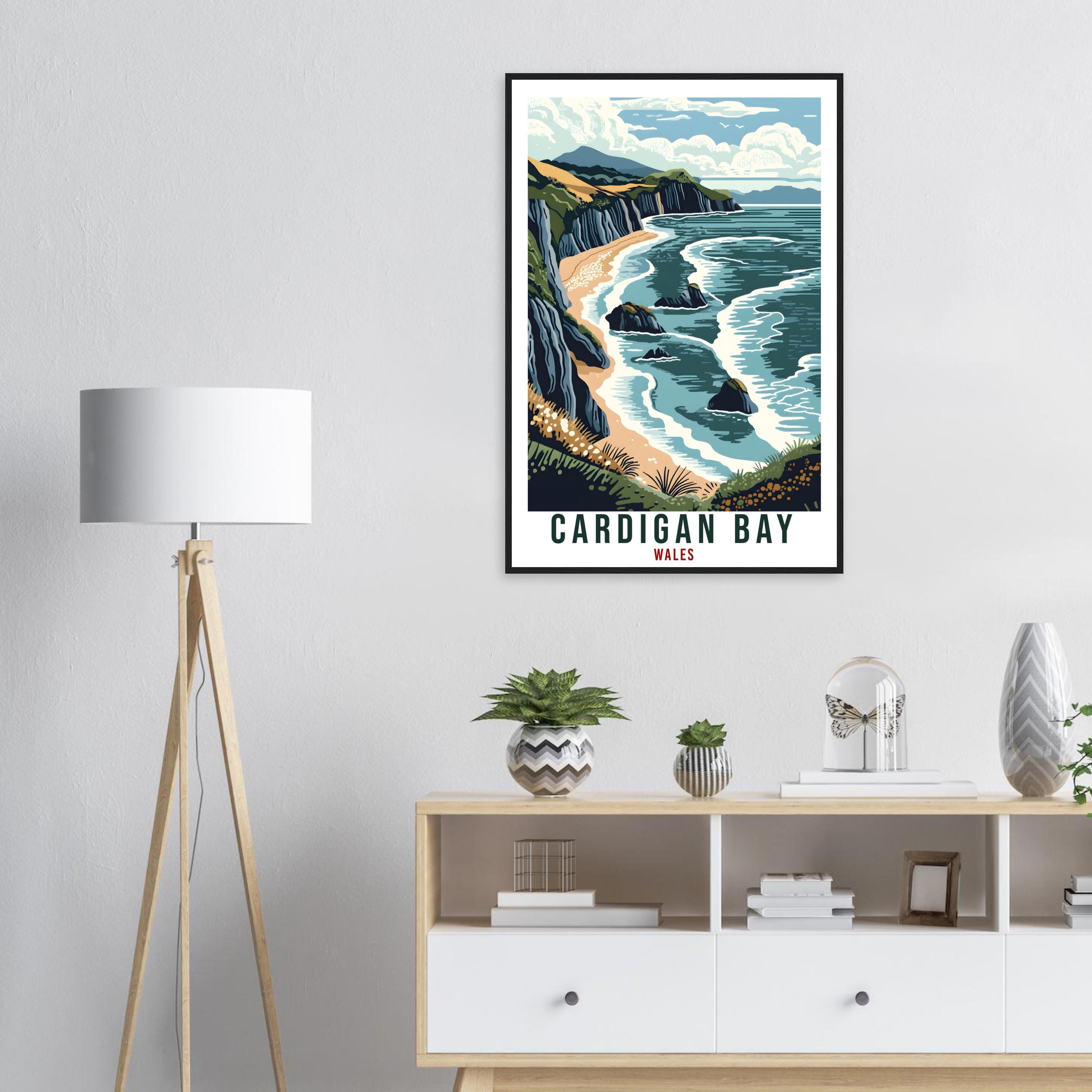 Cardigan Bay Travel Print Wales Home Decor Cardigan Bay Wall Art Wall Hanging Art Lover Wales Artwork Travel Poster Cardigan Bay Travel Art