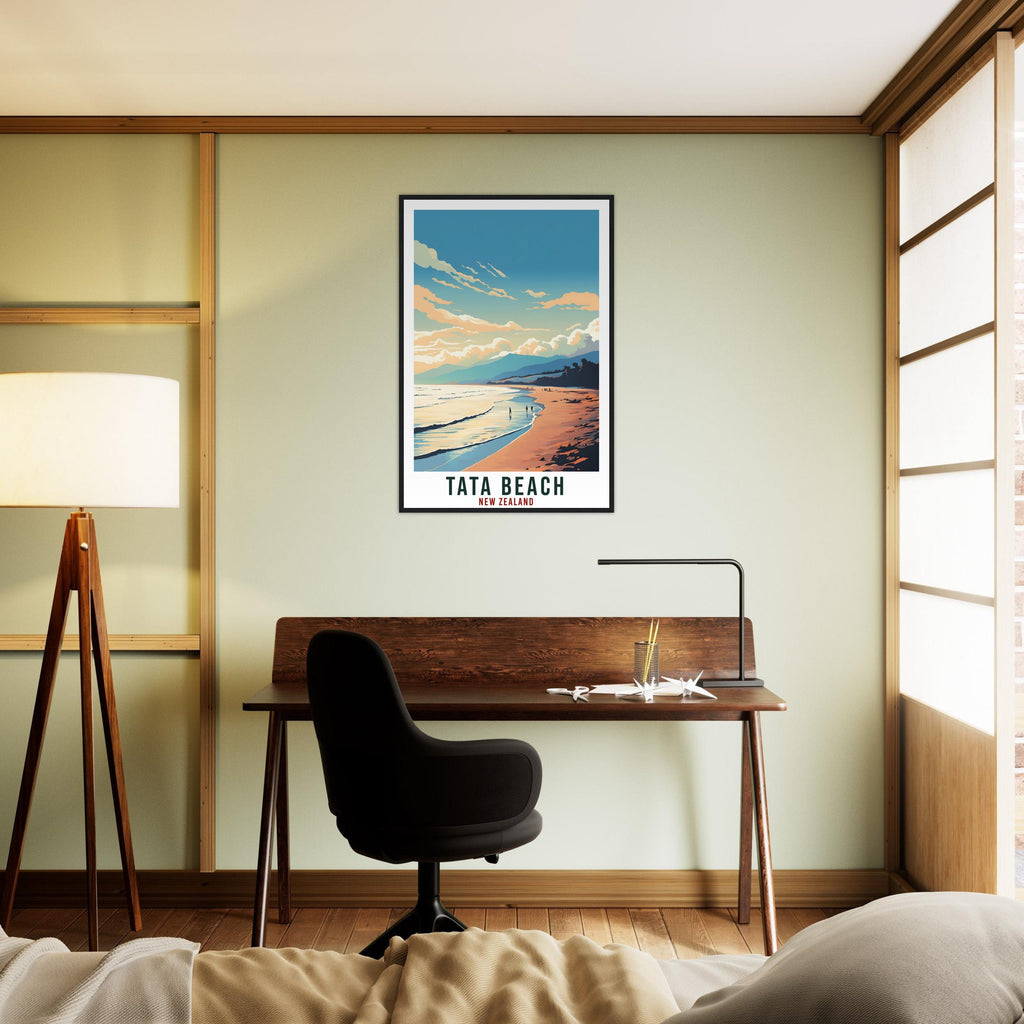 Tata Beach Travel Print Wall Art Tata Beach New Zealand Wall Hanging Artwork Tata Art Gifts Tata Beach Travel Poster New Zealand Art Lovers