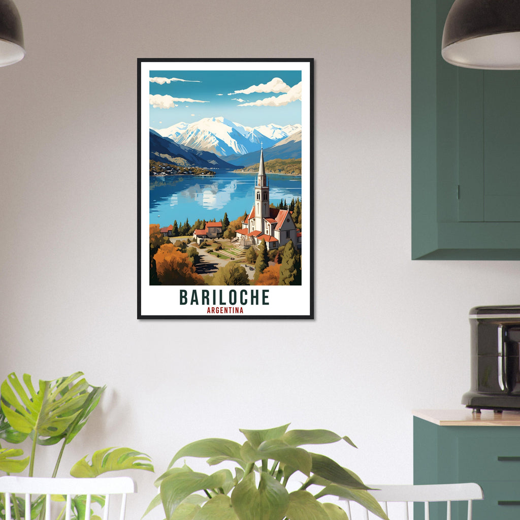 Bariloche Travel Poster Wall Art Bariloche Argentina City Landscape Artwork Bariloche Art Gifts Bariloche Travel Print Argentinian Art Lover