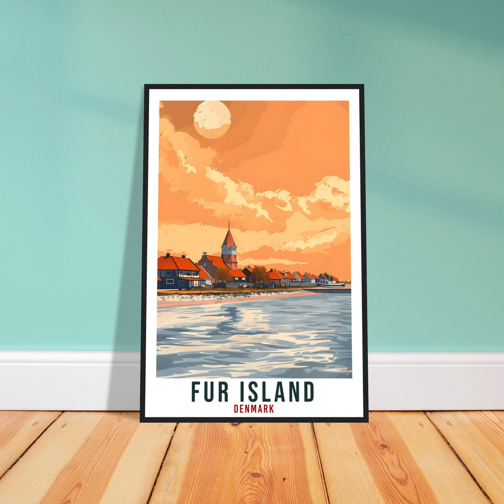 Fur Island Travel Print Denmark Wall Art Wall Hanging Home Living Décor Fur Island Gift Art Lovers Denmark Artwork Gift Danish Travel Poster