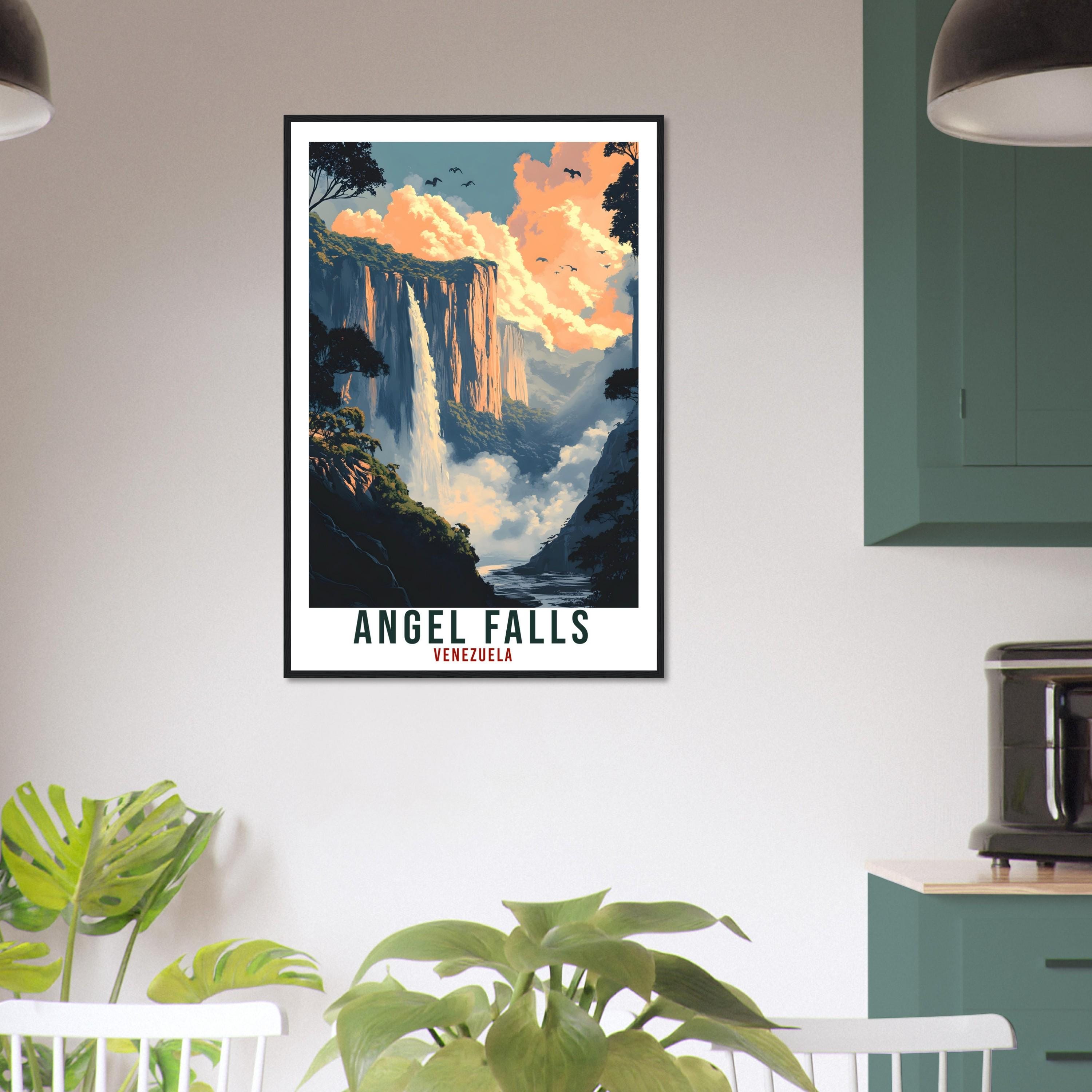 Angel Falls Travel Print Venezuela Home Decor Wall Art Gift Wall Hanging Art Lover Angel Falls Venezuelan Artwork Travel Poster Travel Art
