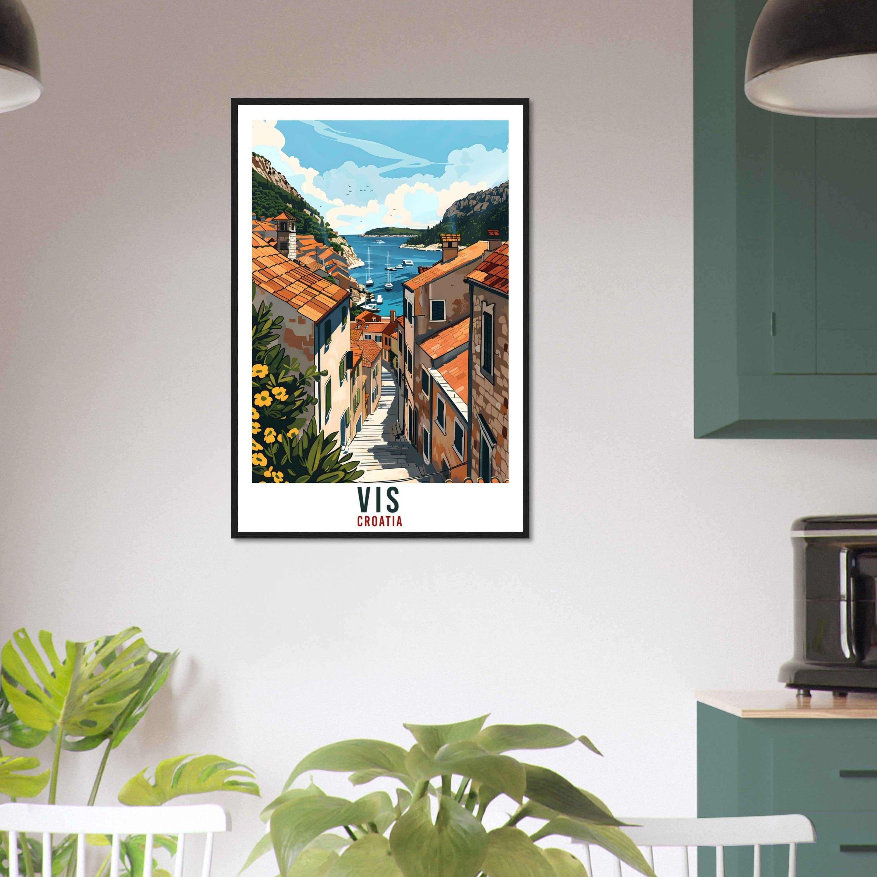 Vis Travel Print Croatian Island Wall Art Wall Hanging Home Décor Vis Gift Croatian Landmark Artwork Gift Vis Croatia Holiday Travel Poster