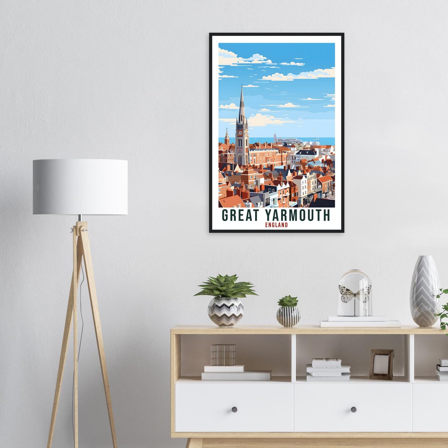 Great Yarmouth Travel Print Wall Art Wall Hanging Home Living Décor Great Yarmouth Gift Art Lovers Gift Artwork Gift England Travel Poster