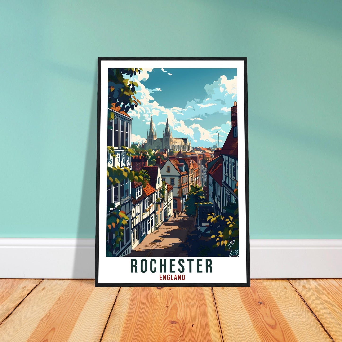 Rochester Travel Print Wall Art Wall Hanging Home Living Décor Rochester Gift Art Lovers Gift UK Artwork Gift Print England Travel Poster