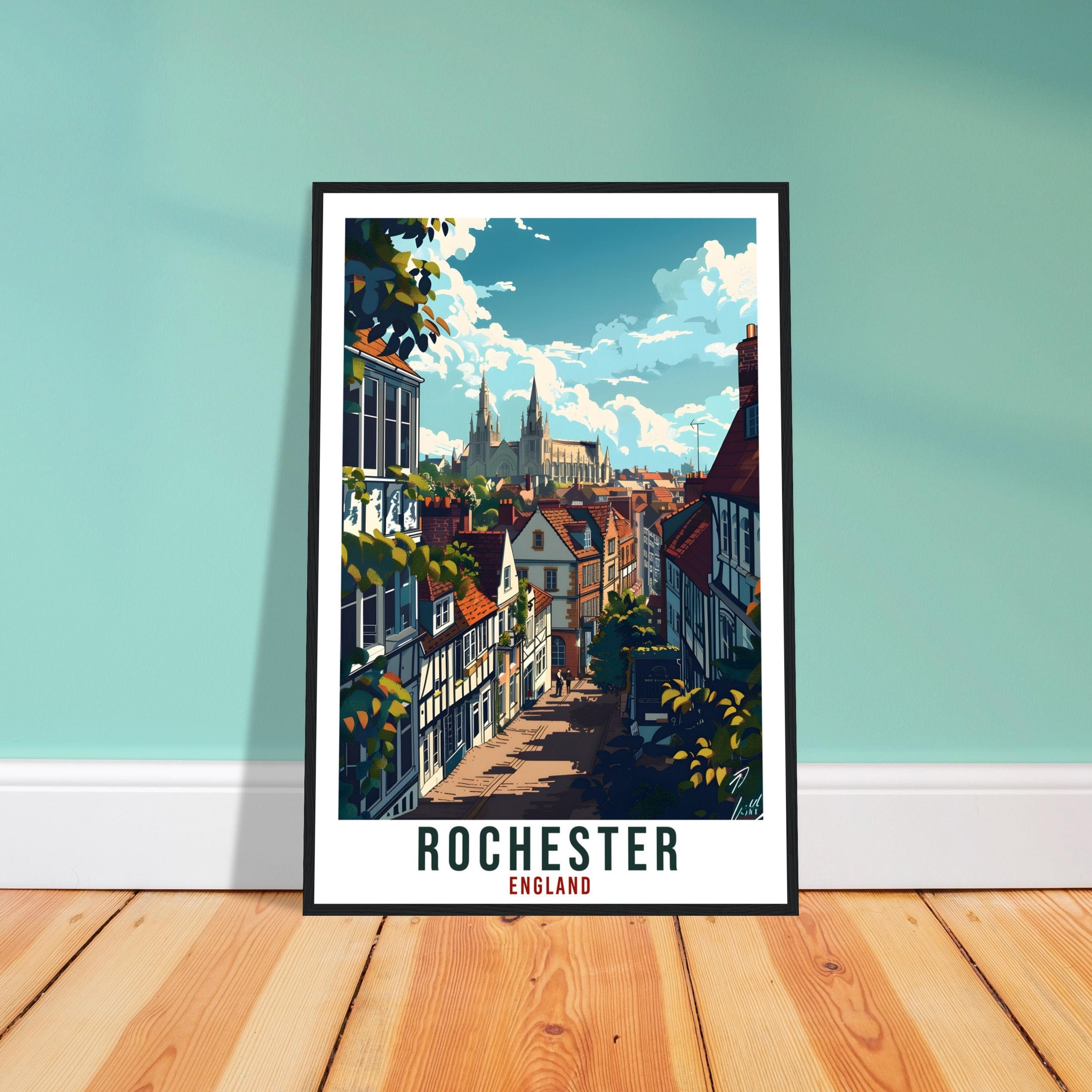 Rochester Travel Print Wall Art Wall Hanging Home Living Décor Rochester Gift Art Lovers Gift UK Artwork Gift Print England Travel Poster
