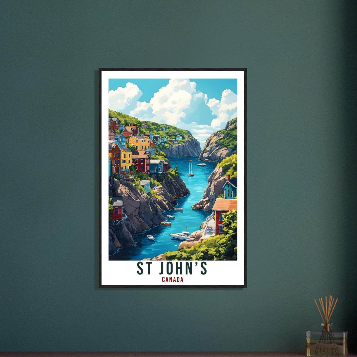 St Johns Travel Print Canada Home Decor St Johns Wall Art Gift Wall Hanging Art Lover St Johns Canadian Artwork Travel Poster Newfoundland