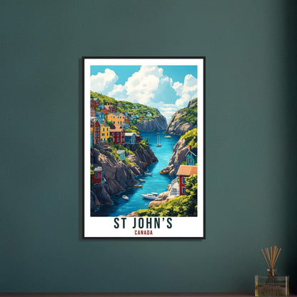 St Johns Travel Print Canada Home Decor St Johns Wall Art Gift Wall Hanging Art Lover St Johns Canadian Artwork Travel Poster Newfoundland