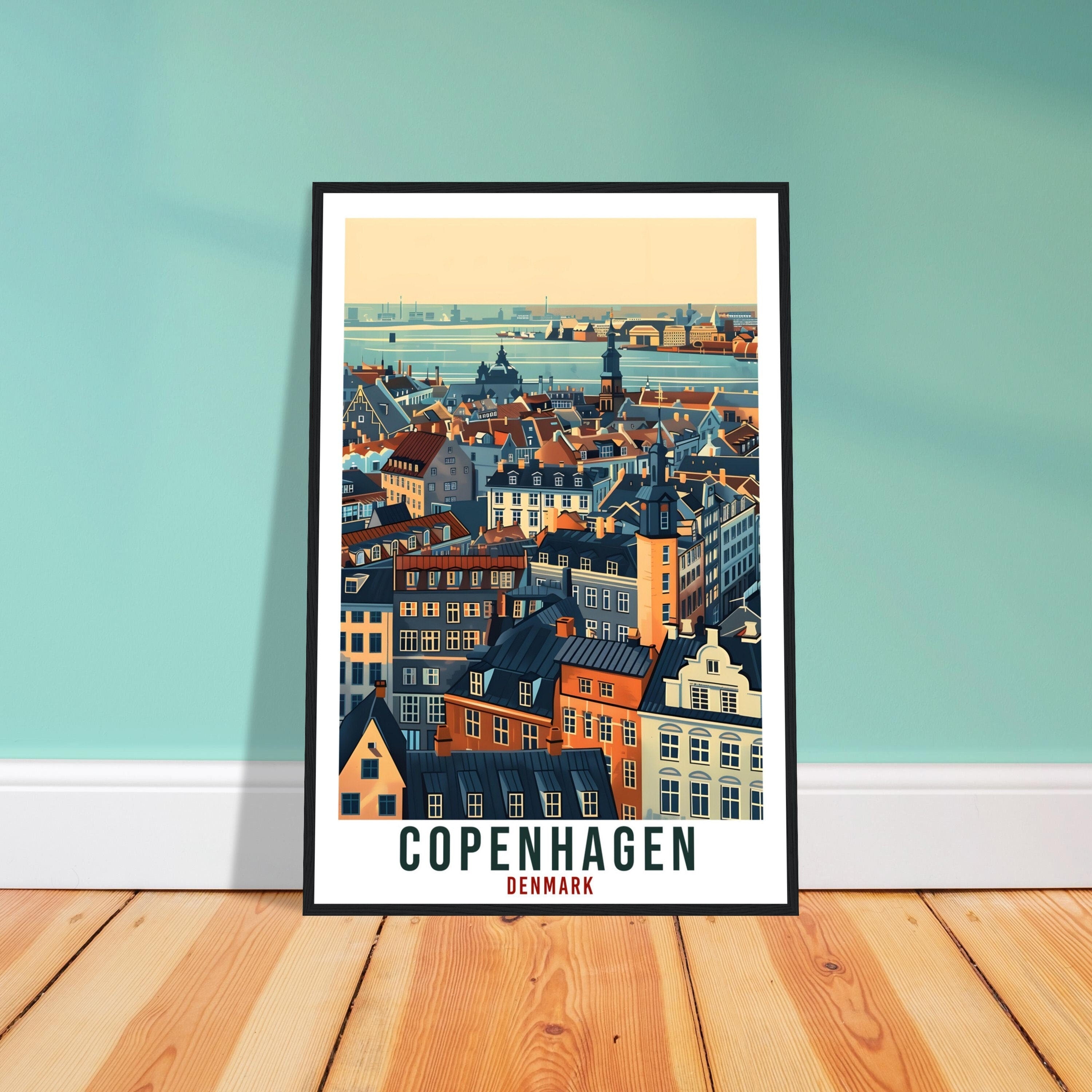 Copenhagen Travel Print Denmark Wall Art Wall Hanging Home Living Décor Copenhagen Gift Art Lovers Denmark Artwork Gift Danish Travel Poster