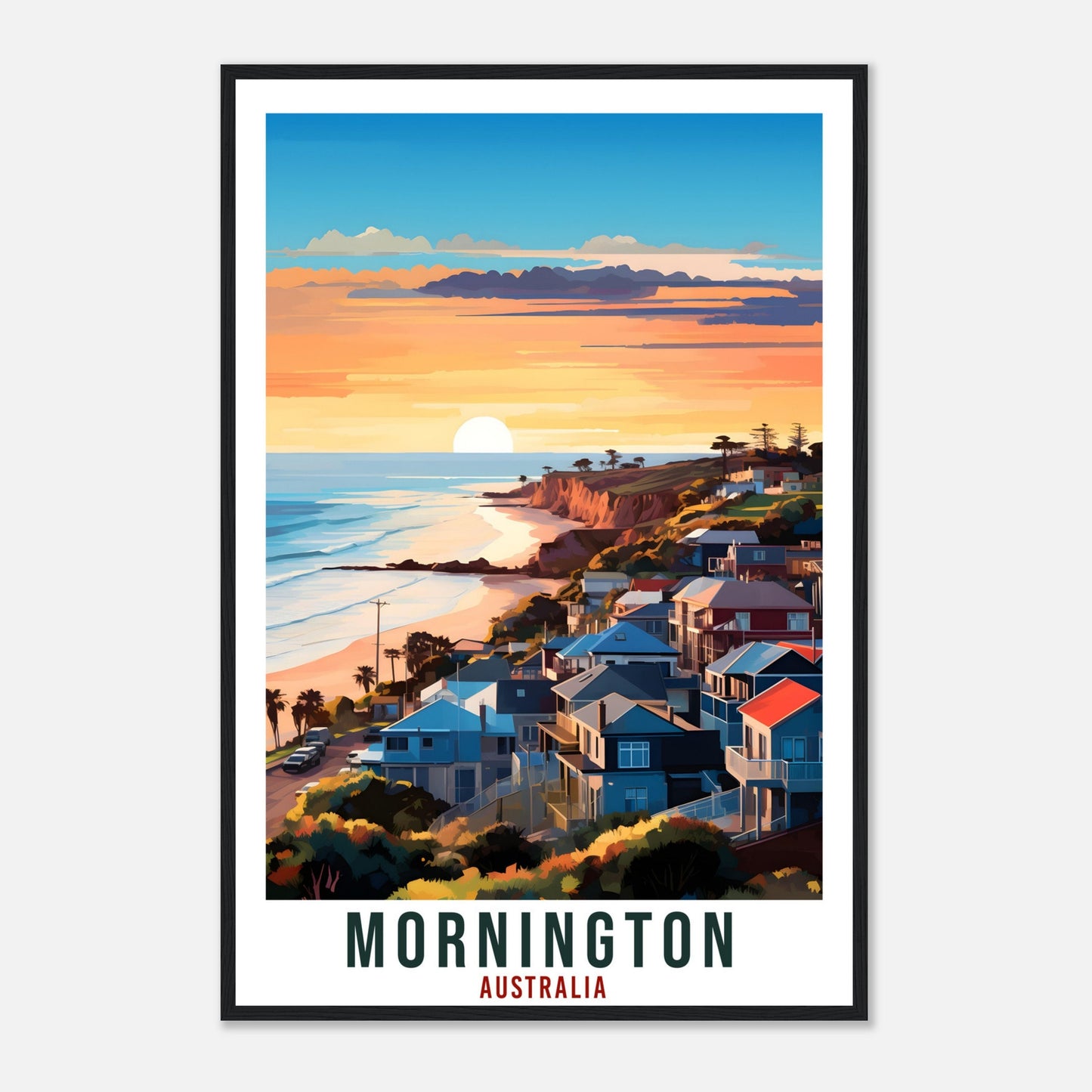 Mornington Travel Poster Wall Art Mornington Australia Decor Artwork Mornington Art Gifts Mornington Travel Print Australian Art Lover Gift