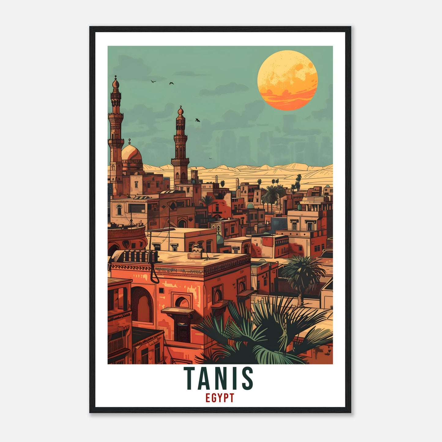 Tanis Egypt Travel Poster Tanis Wall Art Wall Hanging Home Décor Tanis Gift Art Lovers Egypt Artwork Gift Print African Landmark Print