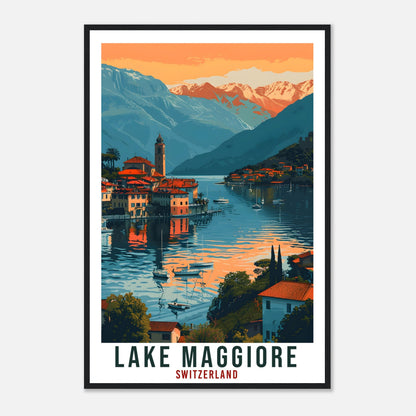 Lake Maggiore Travel Print Swiss Wall Art Wall Hanging Home Décor Lake Maggiore Gift Art Lovers Switzerland Artwork Gift Swiss Travel Poster