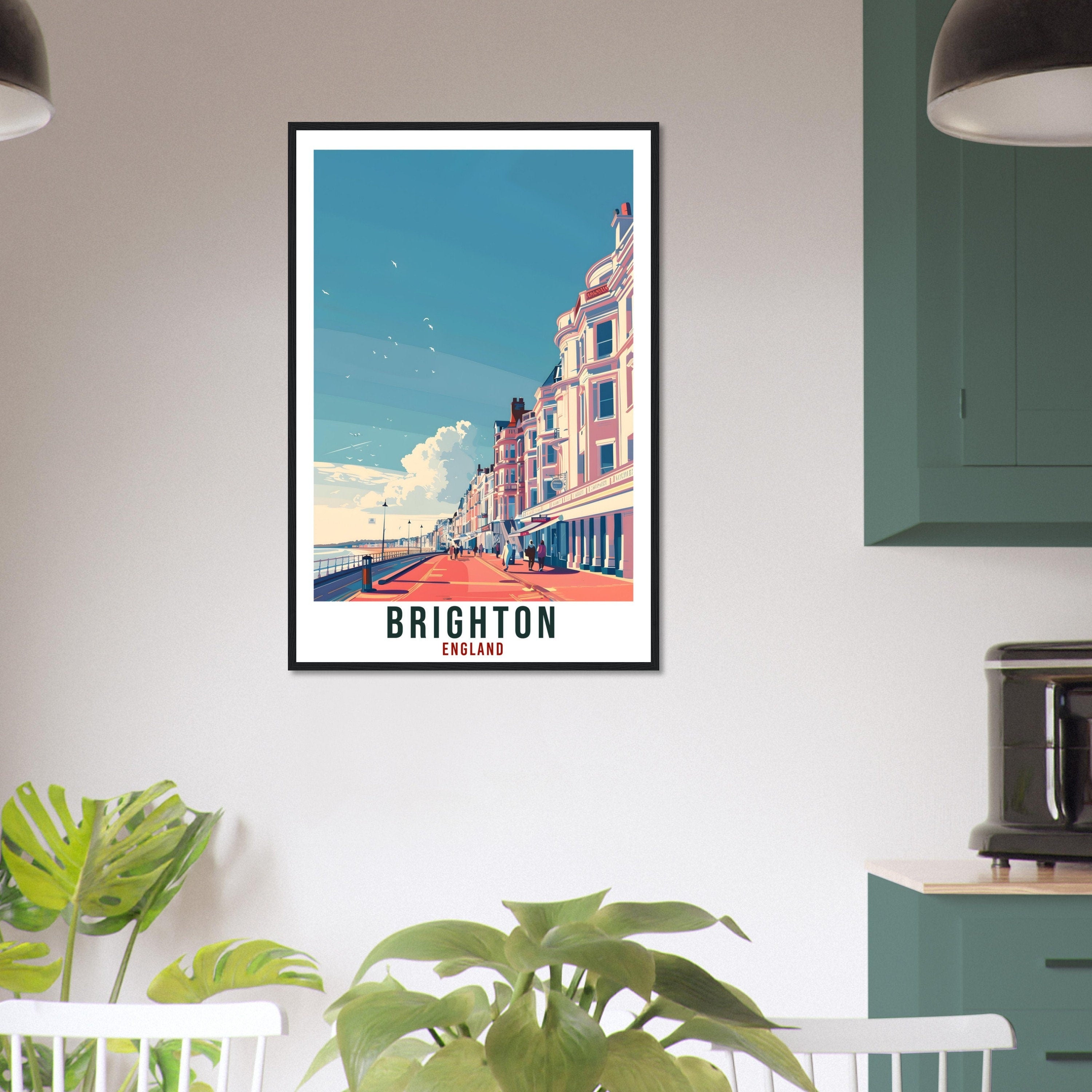Brighton Travel Print Wall Art Wall Hanging Home Living Décor Brighton Coast Art Lovers Gift UK Artwork Gift Print England Travel Poster