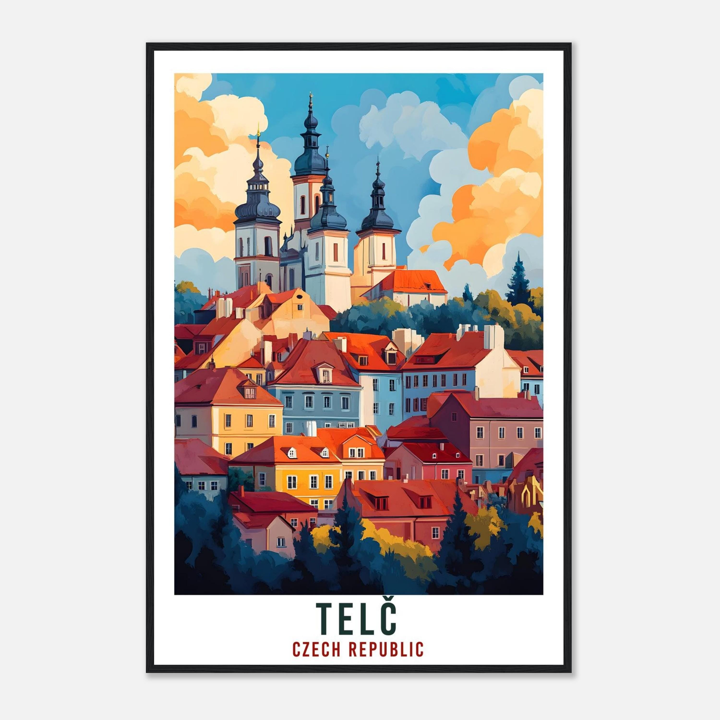 Telč Travel Print Czechia Home Decor Telč Wall Art Gift Wall Hanging Art Lover Telč Czech Republic Artwork Travel Poster Travel Artwork