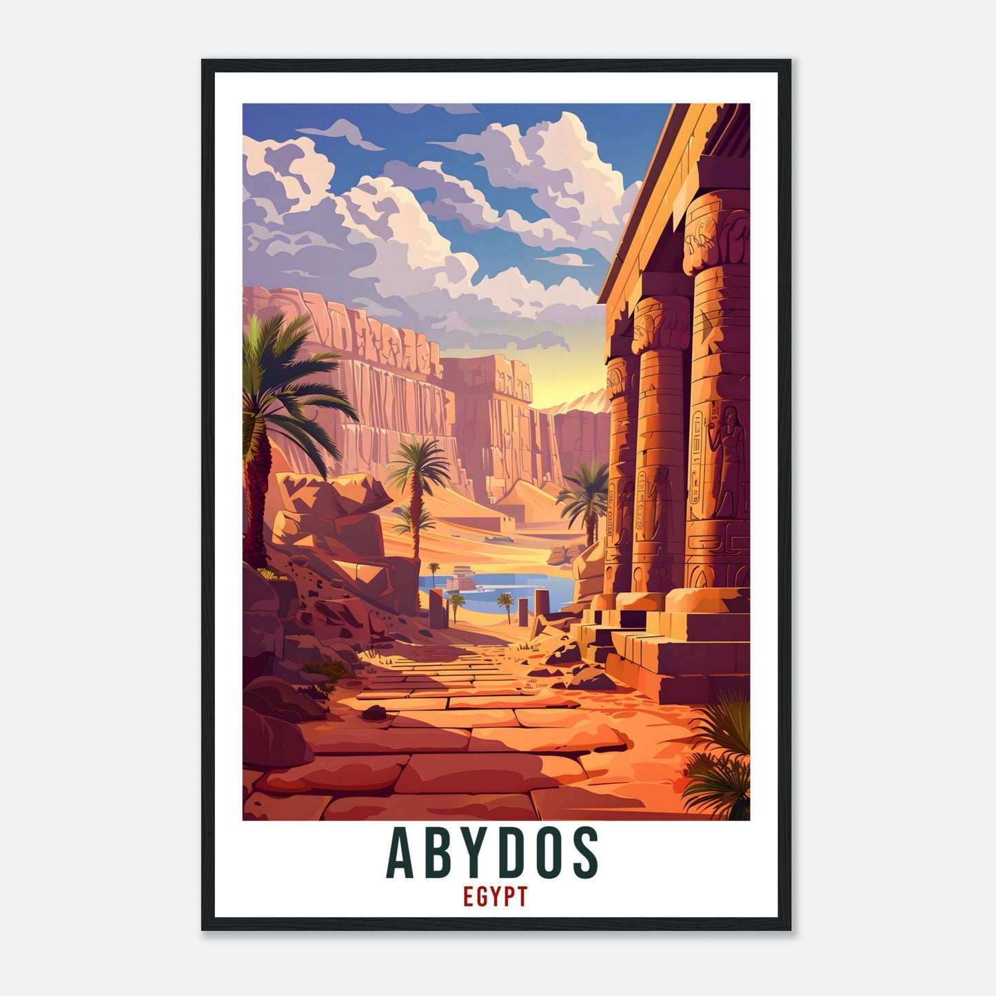 Abydos Egypt Travel Print Abydos Wall Art Wall Hanging Home Décor Abydos Gift Art Lovers Egypt Artwork Gift Print African Landmark Poster