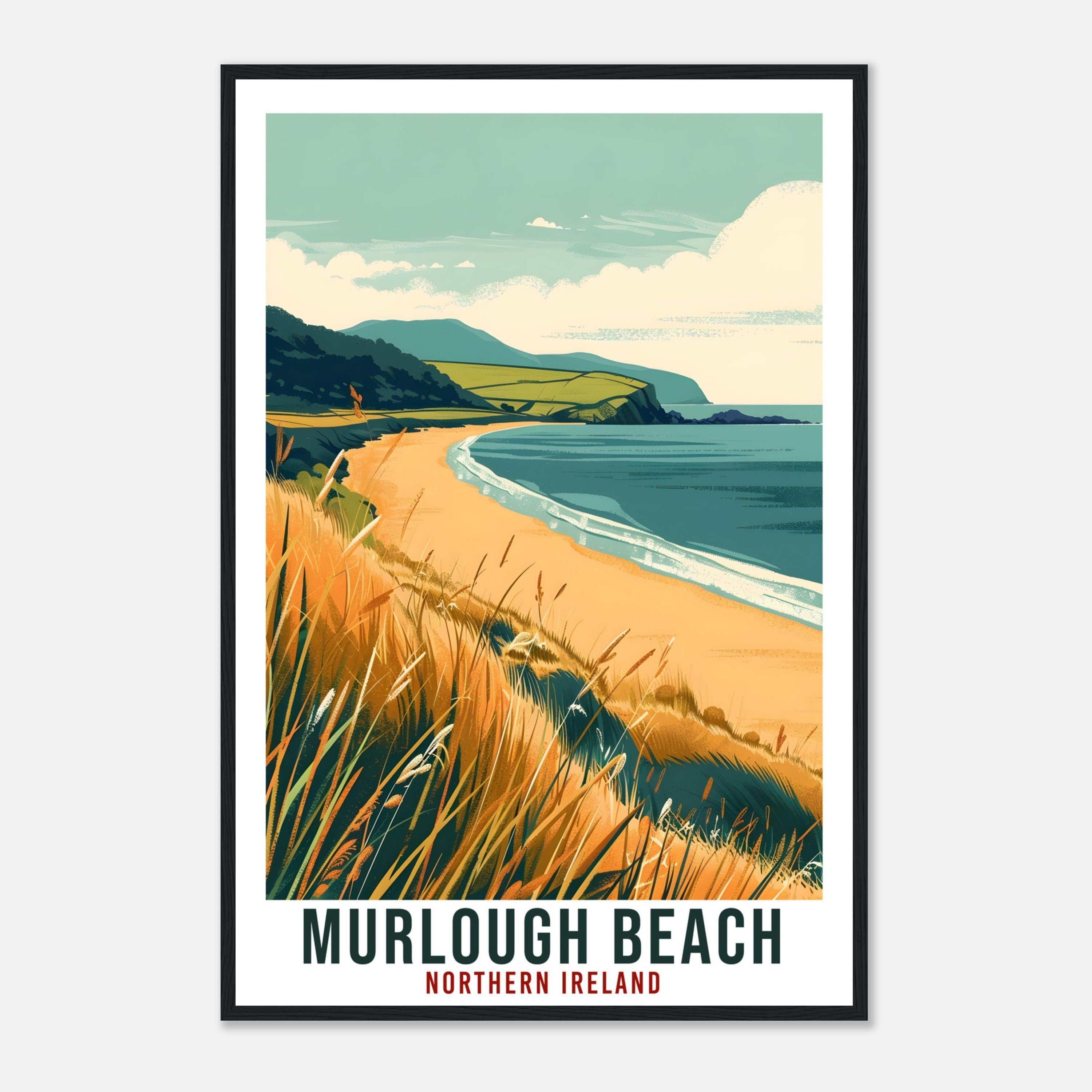 Murlough Beach Travel Print Ireland Wall Art Wall Hanging Home Décor Murlough Beach Gift  Irish Artwork Gift Northern Ireland Travel Poster