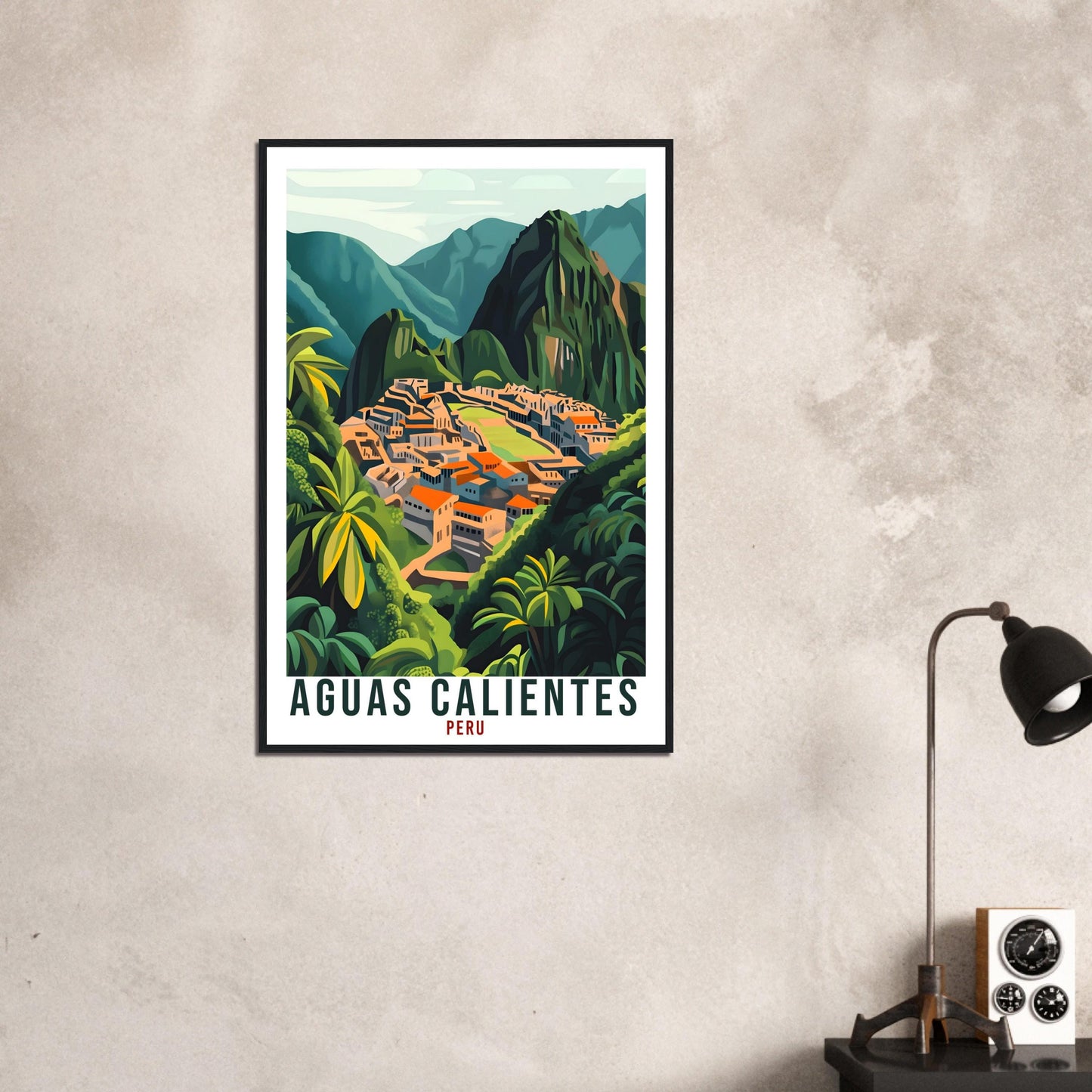 Aguas Calientes Travel Print Peru Home Decor Wall Art Gift Wall Hanging Art Lover Aguas Calientes Peruvian Artwork Travel Poster Travel Art