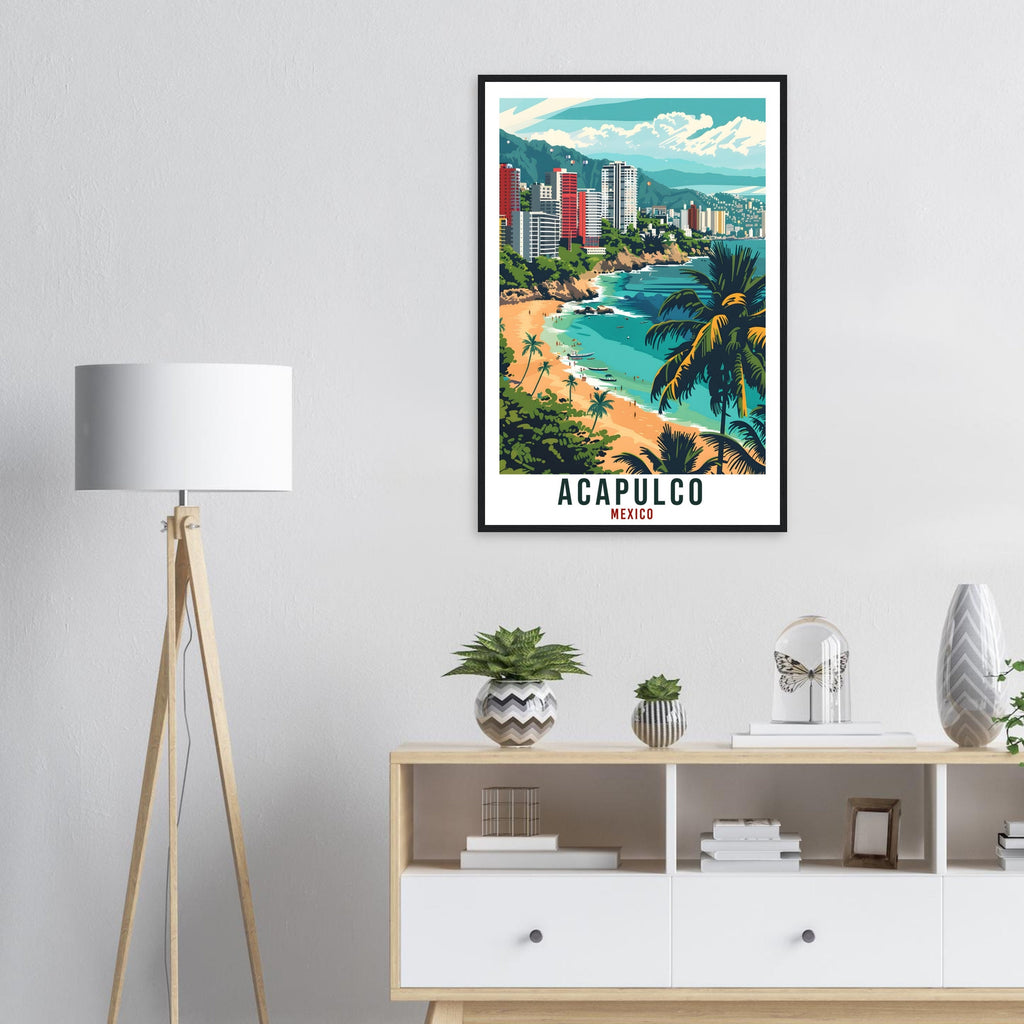 Acapulco Mexico Travel Print Mexico Wall Art Wall Hanging Home Décor Acapulco Beach Mexico Landmark Artwork Gift South America Travel Poster