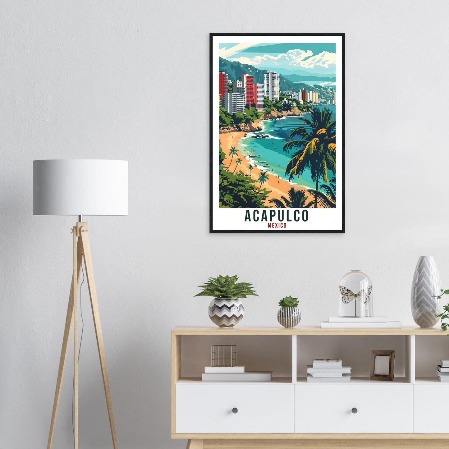 Acapulco Mexico Travel Print Mexico Wall Art Wall Hanging Home Décor Acapulco Beach Mexico Landmark Artwork Gift South America Travel Poster