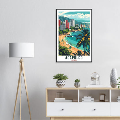 Acapulco Mexico Travel Print Mexico Wall Art Wall Hanging Home Décor Acapulco Beach Mexico Landmark Artwork Gift South America Travel Poster
