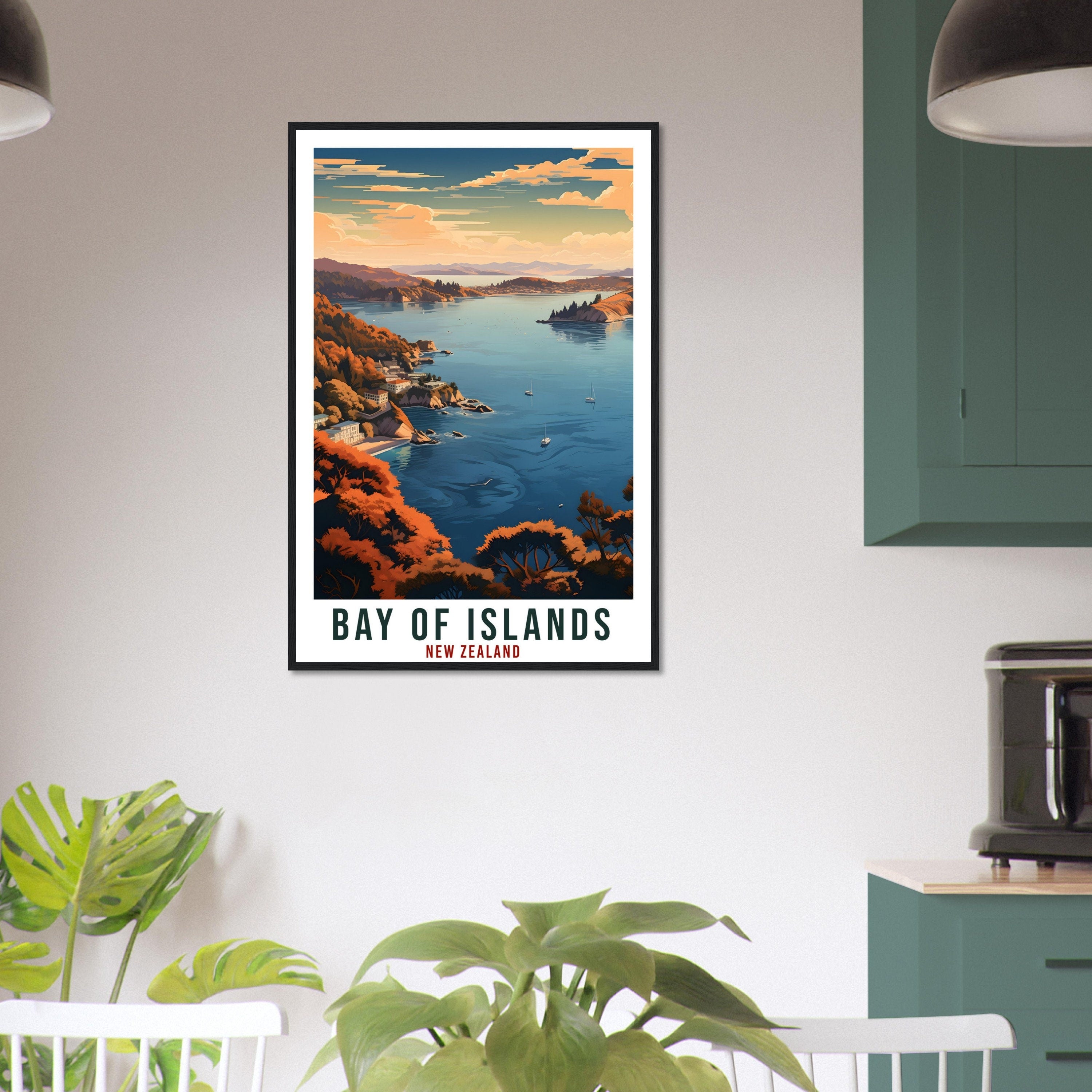 Bay Of Islands Travel Print Wall Art Bay Of Islands New Zealand Decor Artwork Art Gift Bay Of Islands Travel Poster New Zealand Art Lover