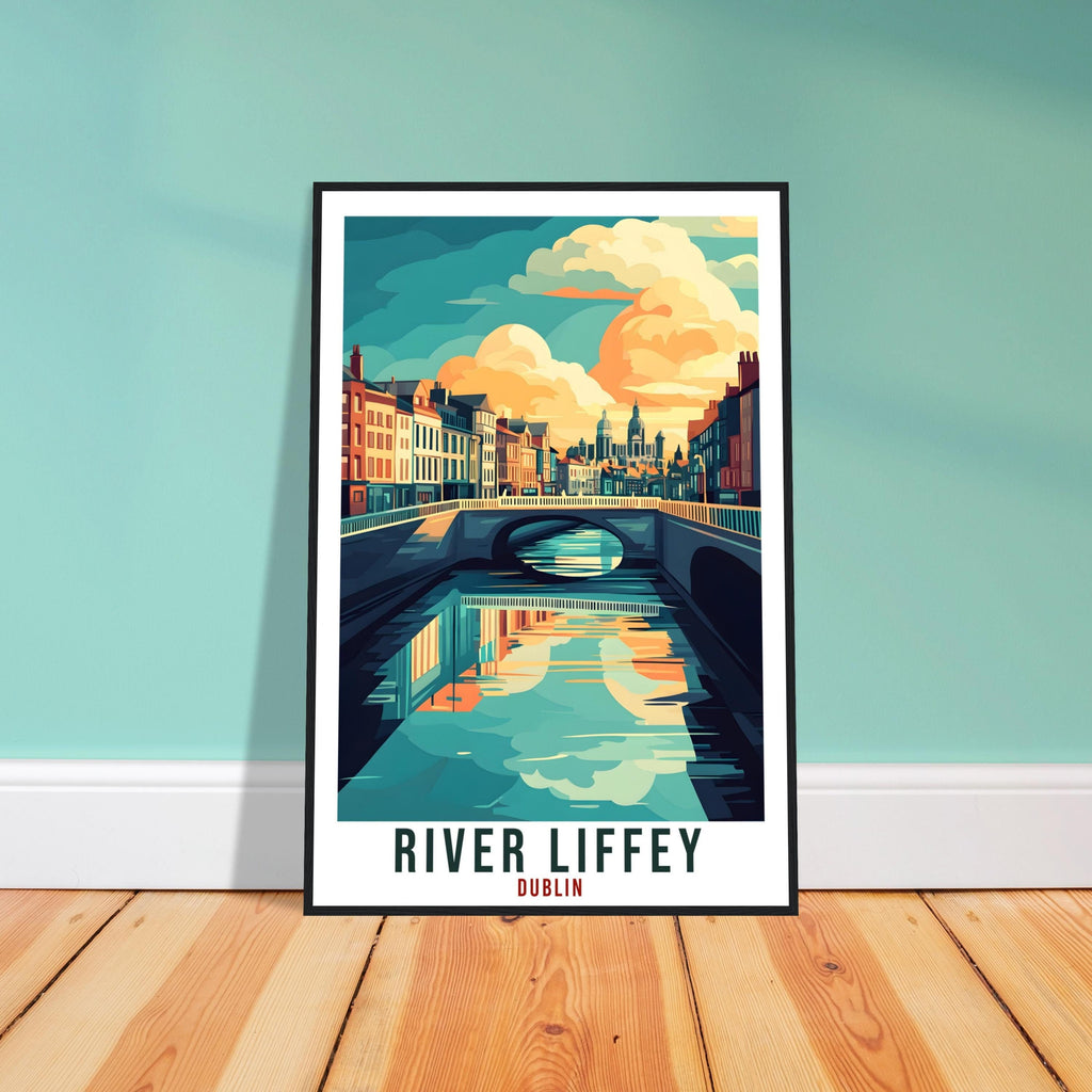 River Liffey Travel Print Ireland Decor River Liffey Wall Art Wall Hanging Irish Artwork Travel Poster Liffey Dublin Ireland Travel Art