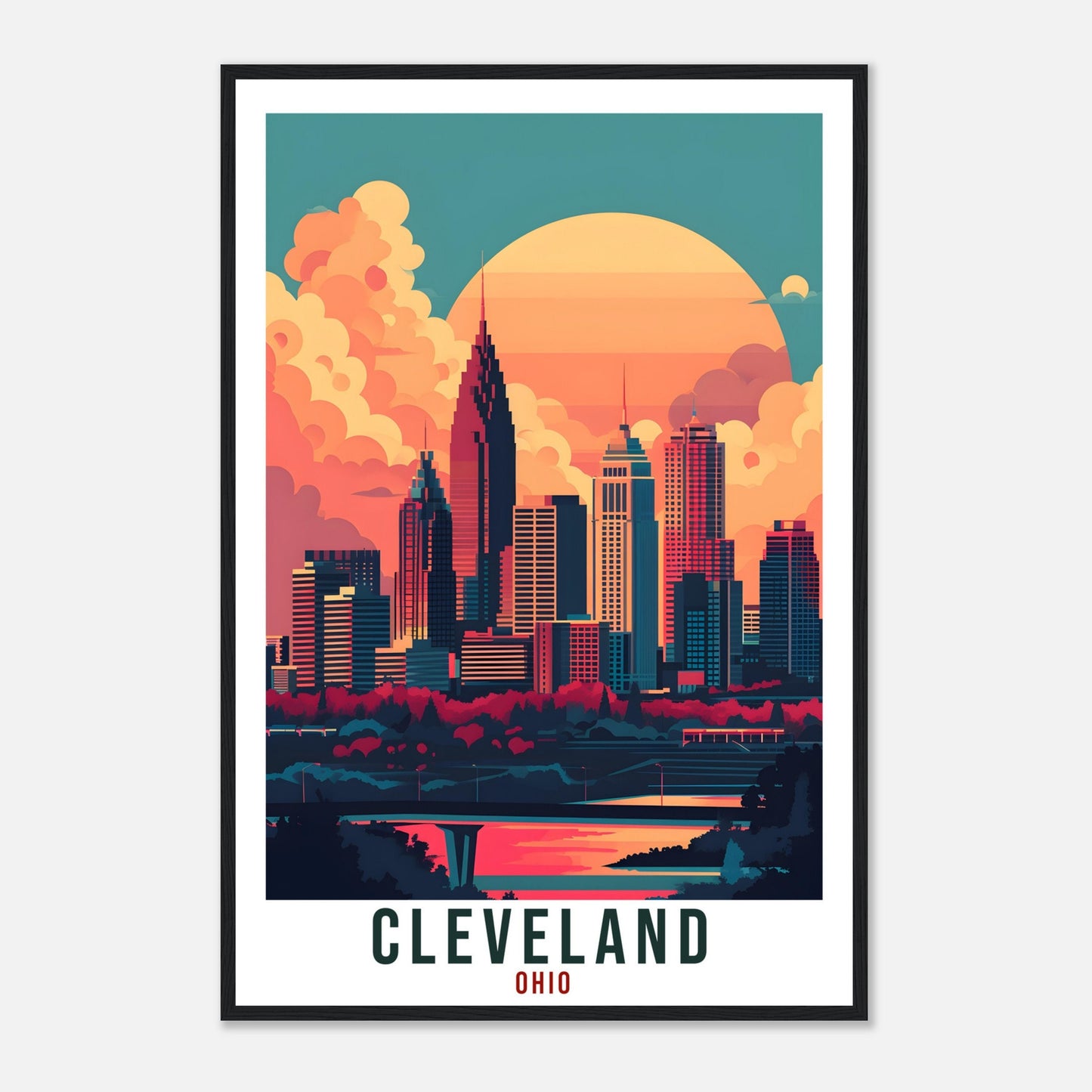 Cleveland Travel Print Ohio Home Decoration USA City Wall Art Gift Wall Hanging Art Lover Ohio Artwork Cleveland Travel Poster