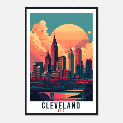 Cleveland Travel Print Ohio Home Decoration USA City Wall Art Gift Wall Hanging Art Lover Ohio Artwork Cleveland Travel Poster